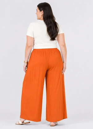 Secret Glam - Calça Feminina Plus Size em Viscose Laranja - SECRET GLAM