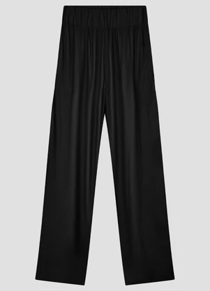 Cereja Rosa - Calça Feminina Plus Size em Viscose Twill Preto - CEREJA ROSA