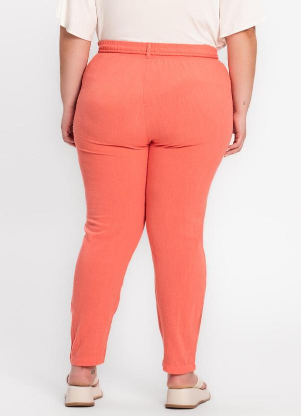 Secret Glam - Calça Feminina Plus Size Linho Strong Rosa 2