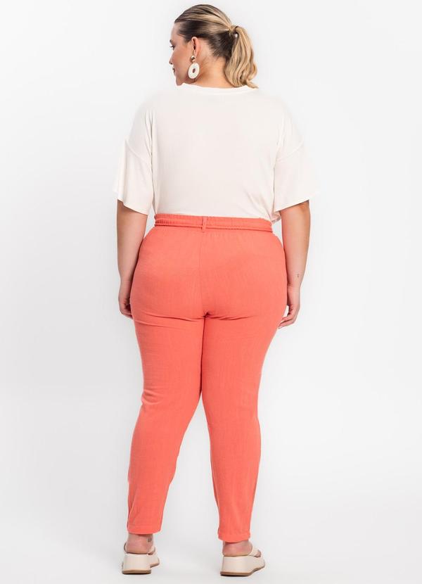 Secret Glam - Calça Feminina Plus Size Linho Strong Rosa 4