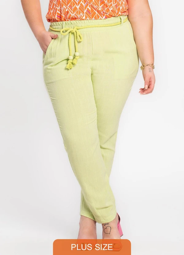 Calça De Linho Plus Size