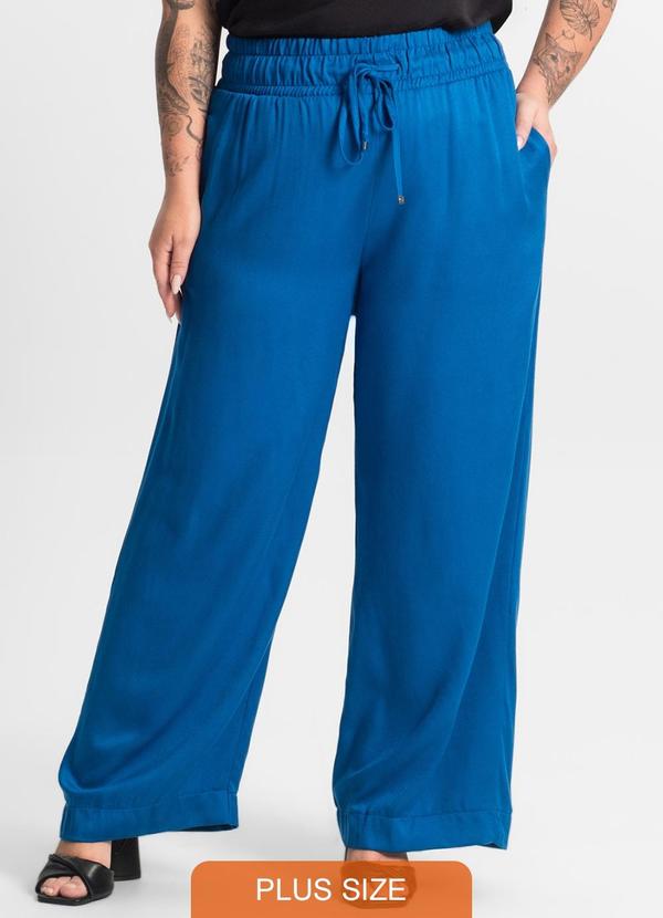 Secret Glam - Calça Feminina Wide Leg Azul 1