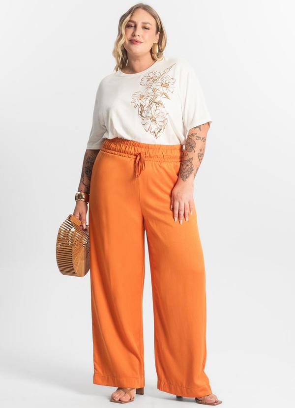 Secret Glam - Calça Feminina Wide Leg Laranja 3