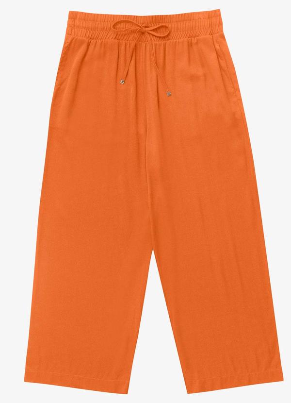 Secret Glam - Calça Feminina Wide Leg Laranja 5