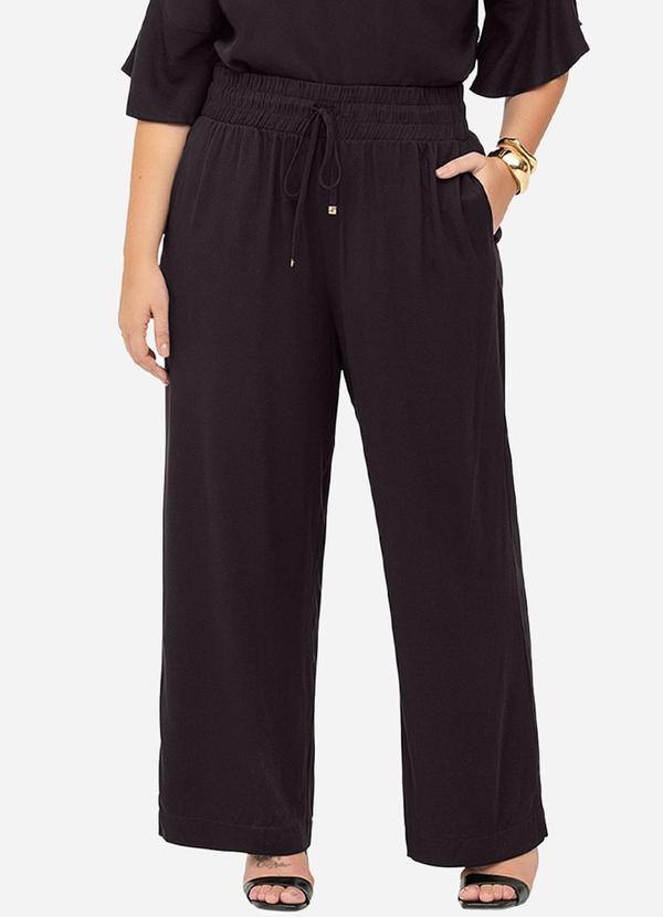 Secret Glam - Calça Feminina Wide Leg Preto