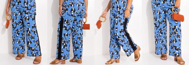 Cala Floral Azul em Malha de Viscose