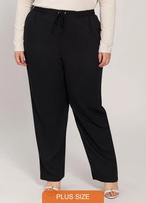 Lisamour - Calça Jogger com Amarração Preta - LISAMOUR