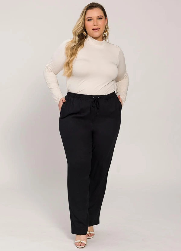 Lisamour - Calça Jogger com Amarração Preta 1