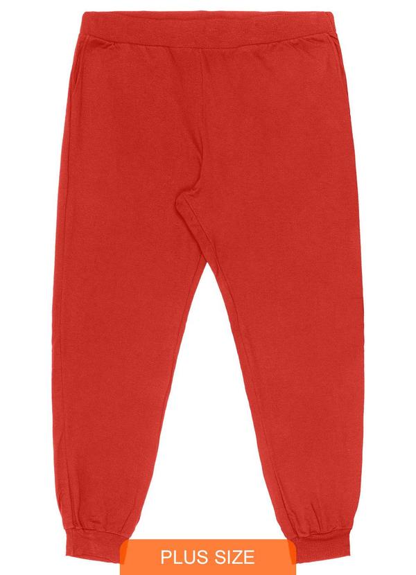 Secret Glam - Calça Jogger Feminina Plus Size Vermelho 1
