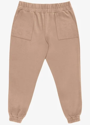 Secret Glam - Calça Jogger Piquet Plus Size Marrom - SECRET GLAM