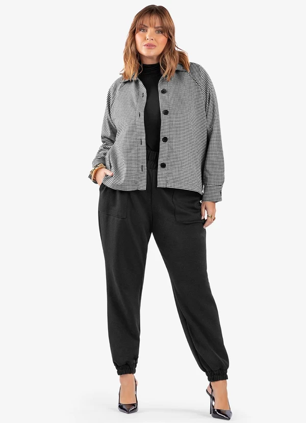 Secret Glam - Calça Jogger Piquet Plus Size Preto