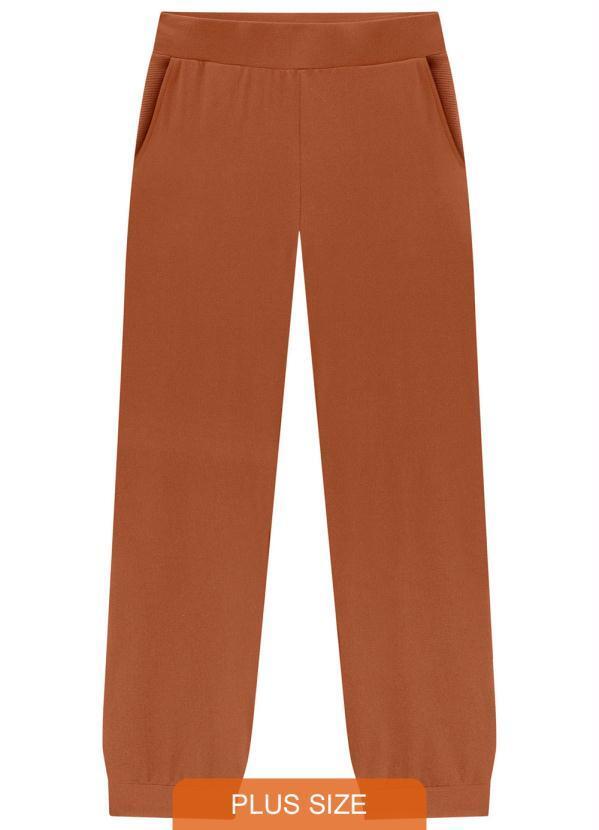 Lunender Mais Mulher - Calça Jogger Plus Size em Moletom S Terracota
