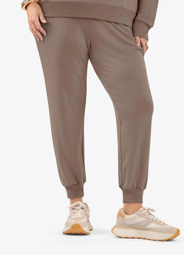 Secret Glam - Calça Jogger Plus Size Marrom 2