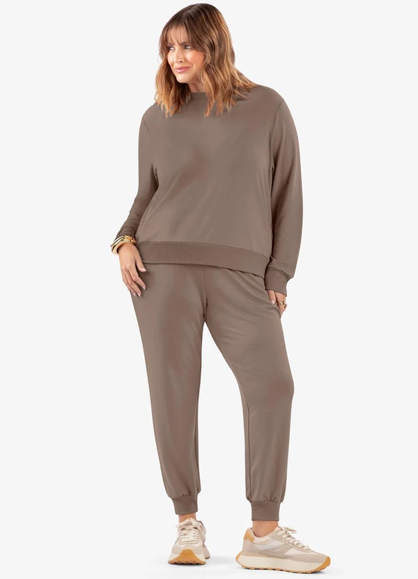 Secret Glam - Calça Jogger Plus Size Marrom 1