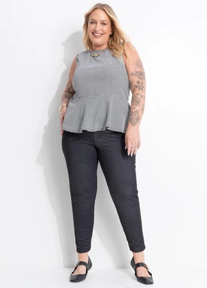Marguerite - Calça Legging Preta em Denim - MARGUERITE