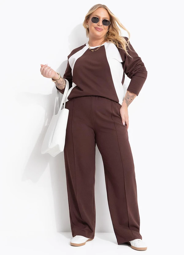 Marguerite - Calça Marrom em Moletom 1