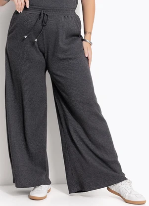 Marguerite - Calça Mescla Escuro em Canelado - MARGUERITE