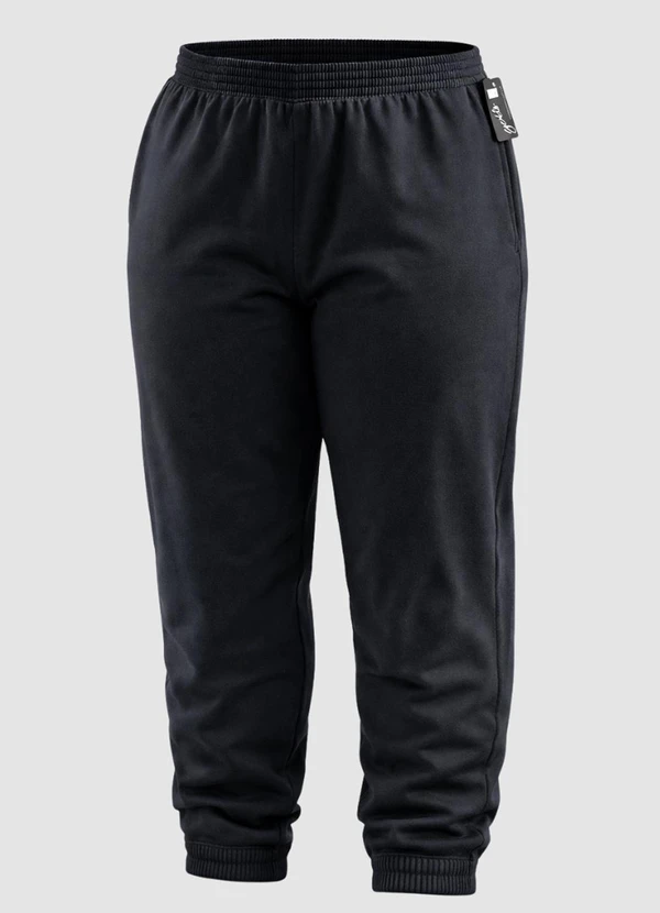 Yends Fashion - Calça Moletom Plus Size Elastico no Punho Preto 3