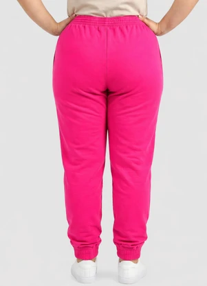 Yends Fashion - Calça Moletom Plus Size Elastico no Punho Rosa - YENDS FASHION