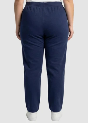 Yends Fashion - Calça Moletom Plus Size Punho Bainha Azul - YENDS FASHION