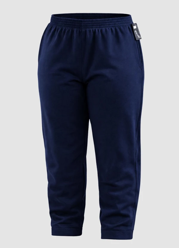 Yends Fashion - Calça Moletom Plus Size Punho Bainha Azul 3