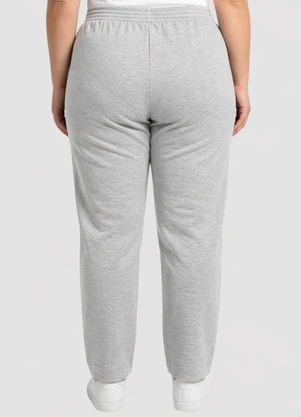 Yends Fashion - Calça Moletom Plus Size Punho Bainha Cinza - YENDS FASHION