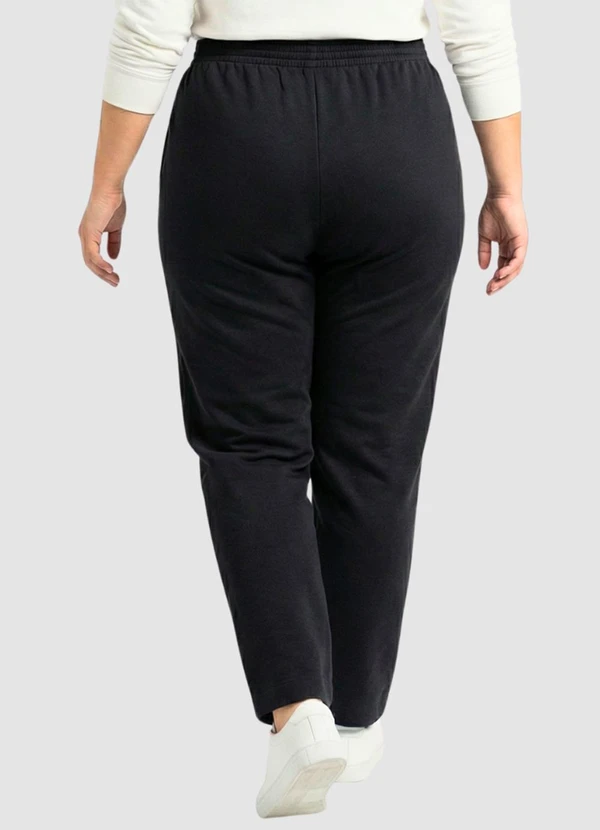 Yends Fashion - Calça Moletom Plus Size Punho Bainha Preto 1