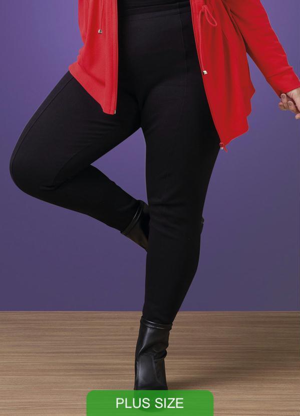 Habana - Calça Montaria Plus Size em Moletom Preto