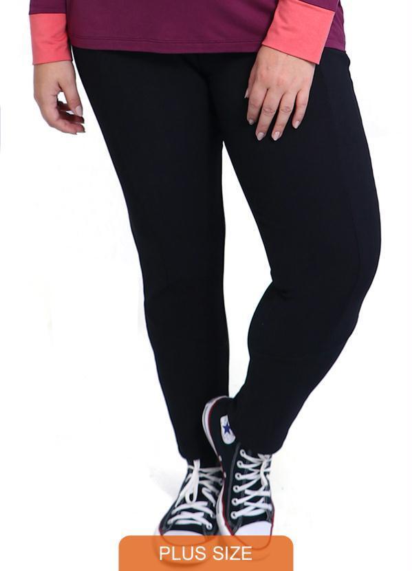Sale Brands - Calça Plus Size em Malha Gorgurão Preto