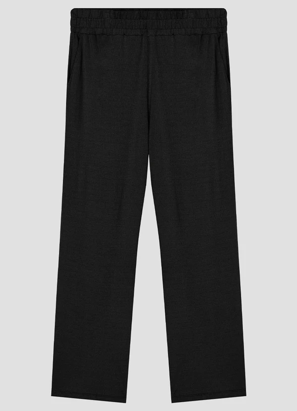 CALCA PLUS SIZE EM VISCOSE TRABALHADA PRETO - CEREJA ROSA