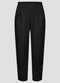 Cereja Rosa - Calça Plus Size em Viscose Linho com Pregas Bege - variação: Preto