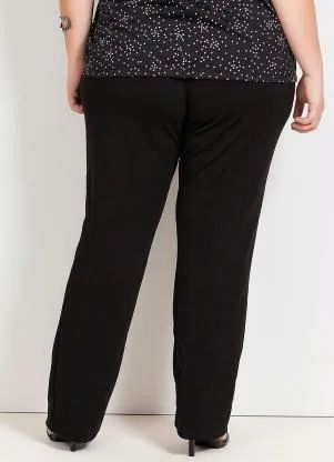Marguerite - Calça Preta Clochard com Amarração Plus Size - MARGUERITE