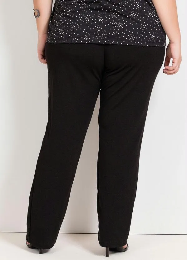 Marguerite - Calça Preta Clochard com Amarração Plus Size 5