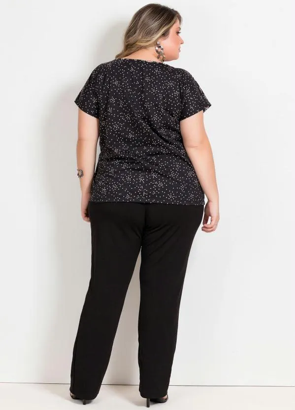 Marguerite - Calça Preta Clochard com Amarração Plus Size 3