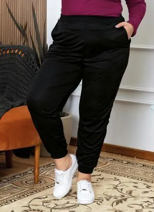 Marguerite - Calça Preta com Bolsos Plus Size - MARGUERITE