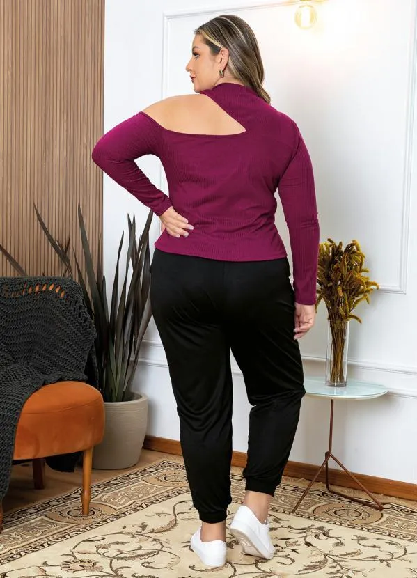 Marguerite - Calça Preta com Bolsos Plus Size 4