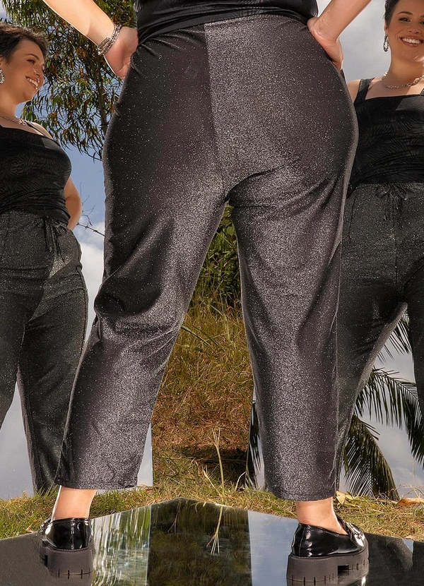Marguerite - Calça Preta em Malha com Lurex 5