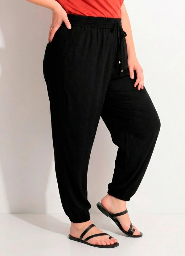 Marguerite - Calça Preta em Malha Suede 1