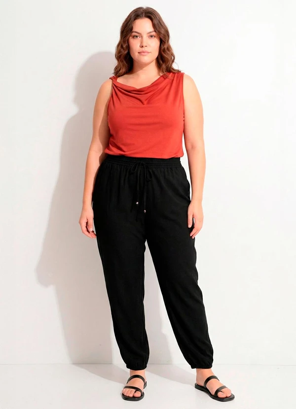 Marguerite - Calça Preta em Malha Suede 3