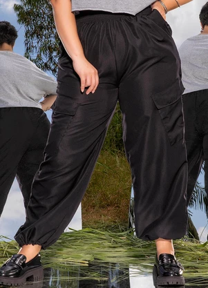 Marguerite - Calça Preta em Microtel - MARGUERITE