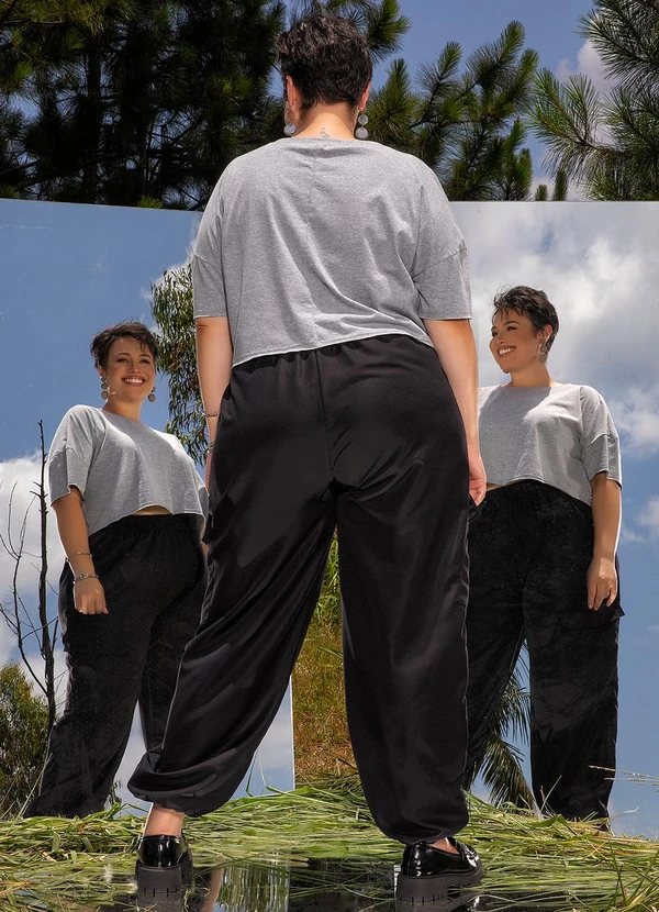 Marguerite - Calça Preta em Microtel 3