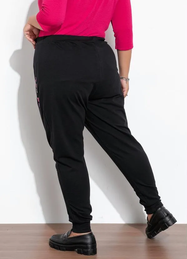 Marguerite - Calça Preta em Moletinho Plus Size 2