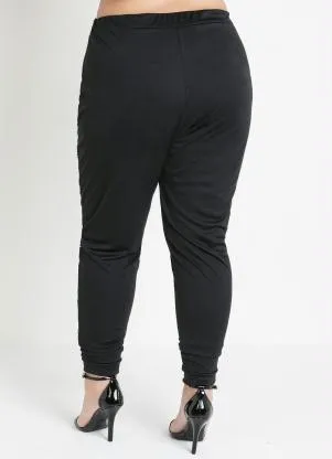 Marguerite - Calça Preta Jogger com Bolsos Plus Size - MARGUERITE