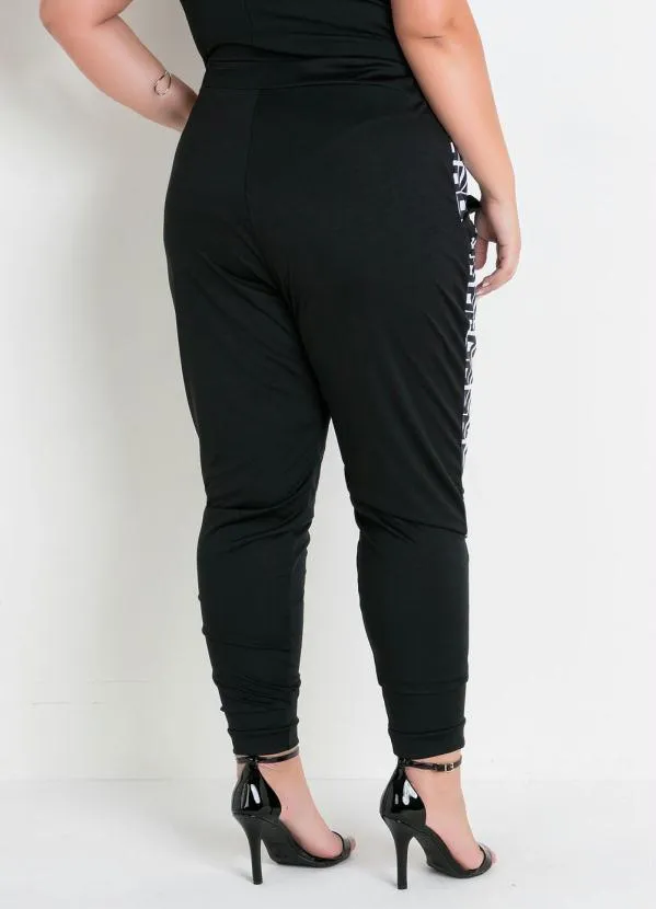 Marguerite - Calça Preta Jogger com Bolsos Plus Size 3
