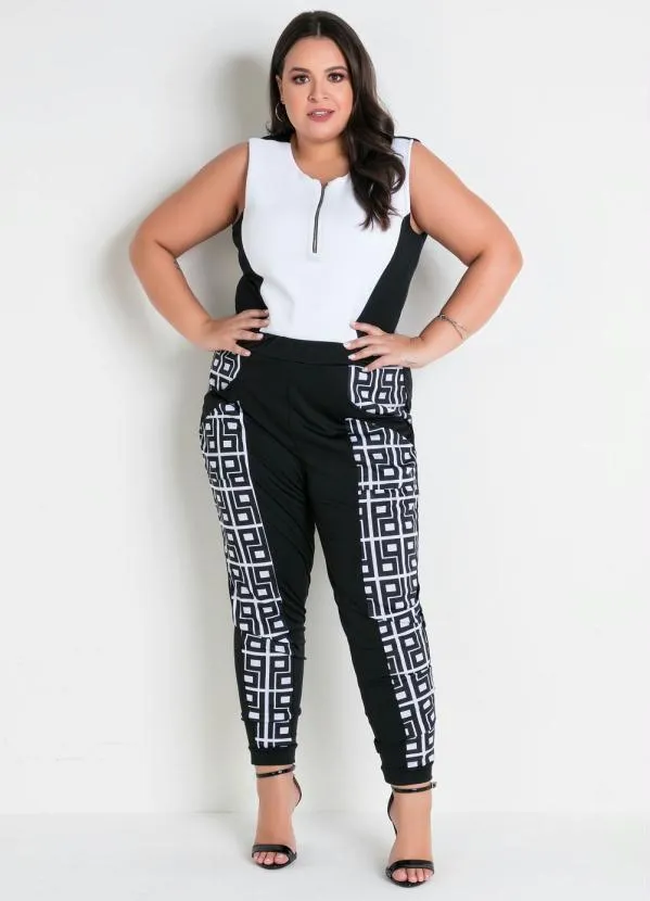 Marguerite - Calça Preta Jogger com Bolsos Plus Size 2