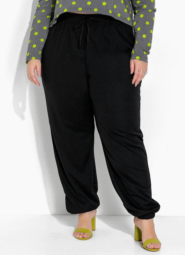 Marguerite - Calça Preta Jogger Plus Size 5