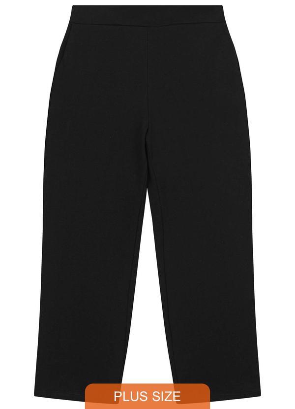 Malwee Plus - Calça Preto Alfaiataria em Moletom