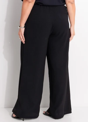 Marguerite - Calça Preto em Crepe Plano - MARGUERITE