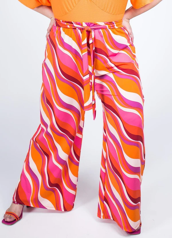 Marguerite - Calça Psicodélica Rosa em Poliflex