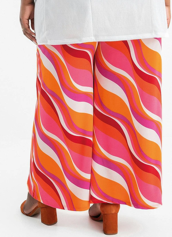 Marguerite - Calça Psicodélica Rosa em Poliflex